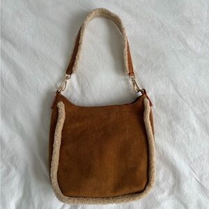 Altar’s State Women's Suede Shearling-Trim Shoulder Bag - Brown